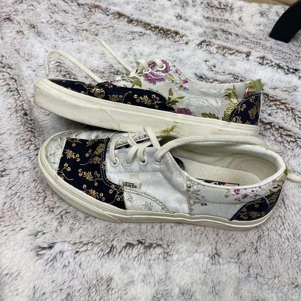 Vans Old Skool patchwork embroidered tapestry shoes satin finish low top lace up